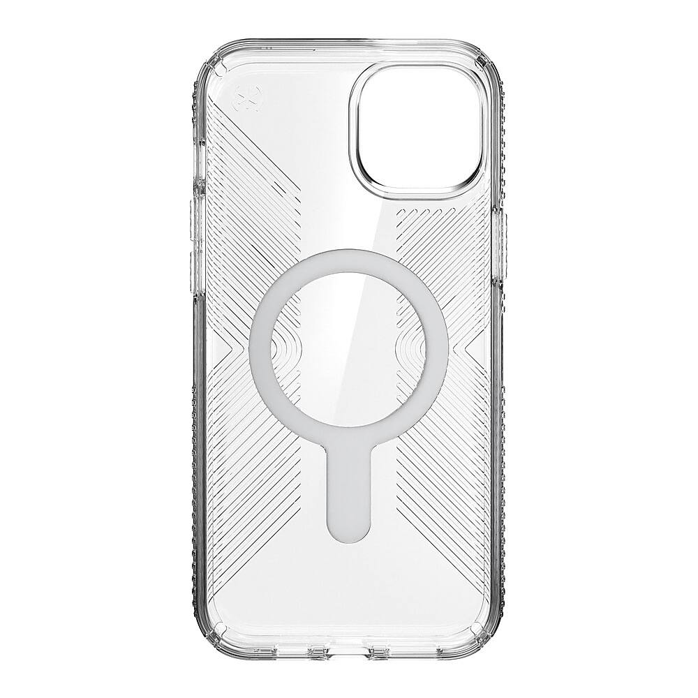 Alt View 11. Speck - Presidio Perfect-Clear Grip ClickLock Case with MagSafe for Apple iPhone 15 Plus/14 Plus - Clear/Chrome.