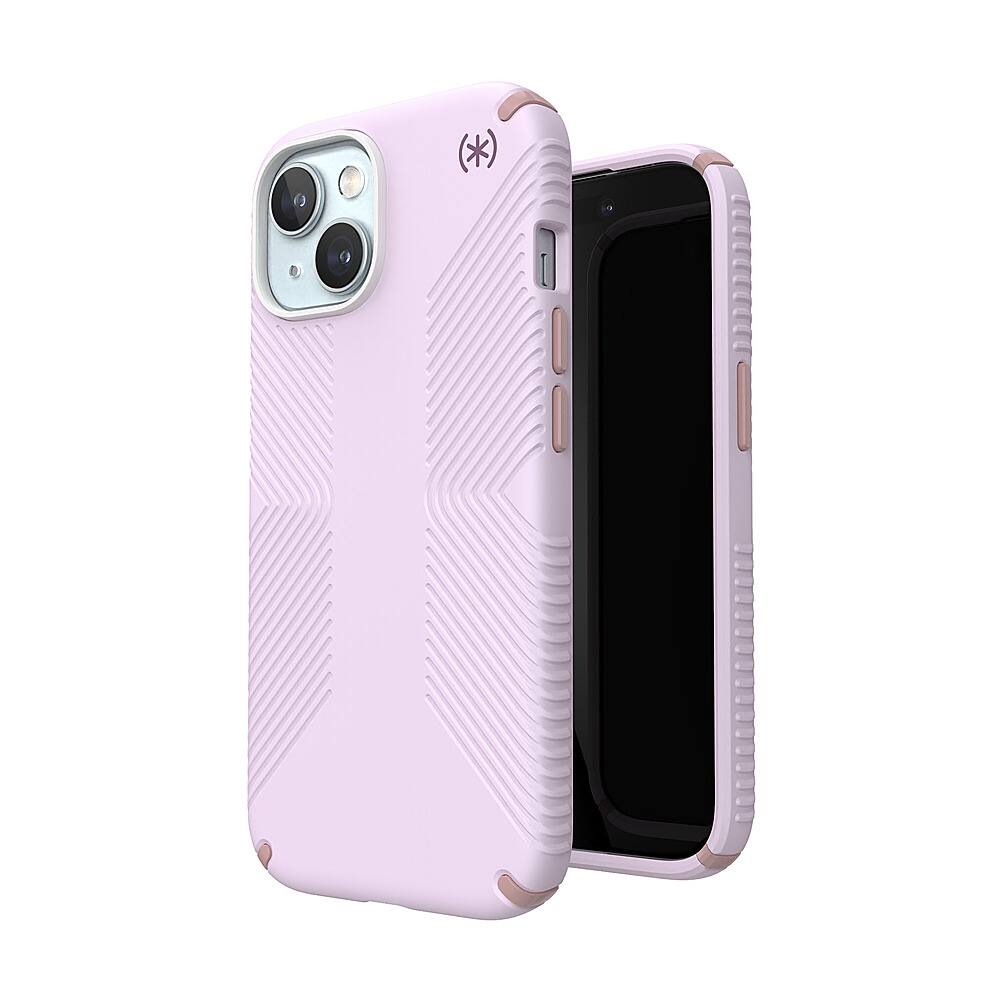 Alt View 1. Speck - Presidio2 Grip Case with MagSafe for Apple iPhone 15/14/13 - Soft Lilac.