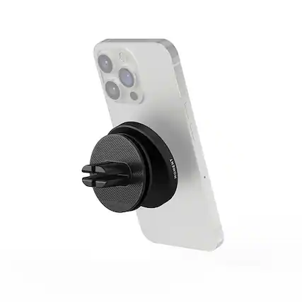 Front. Moment - Adjustable Car Vent Mount compatible with MagSafe - Black.