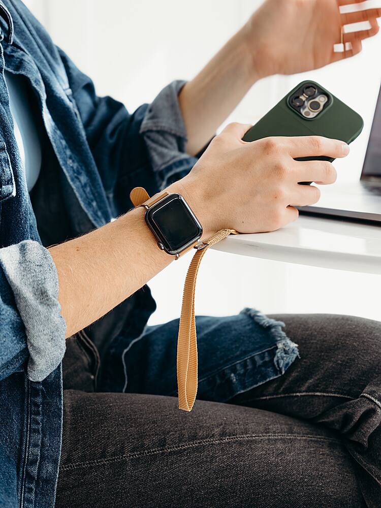 Alt View 3. Moment - Nylon Wrist Strap for Most Cell Phone Cases - Sand.