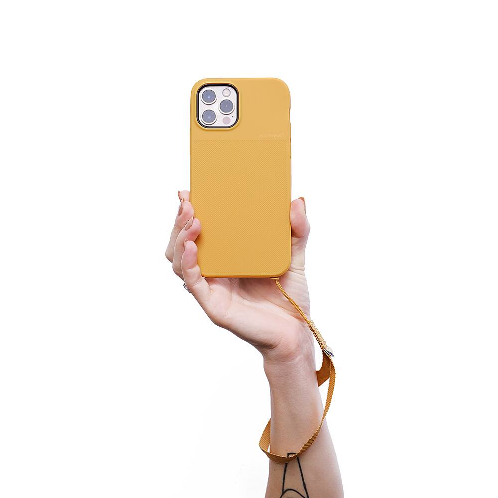 Left. Moment - Nylon Wrist Strap for Most Cell Phone Cases - Sand.