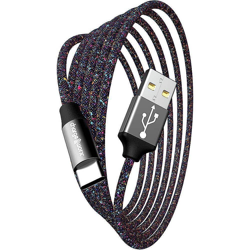 Front. Chargeworx - 6' FlexKnit USB-C Cable - Multi.