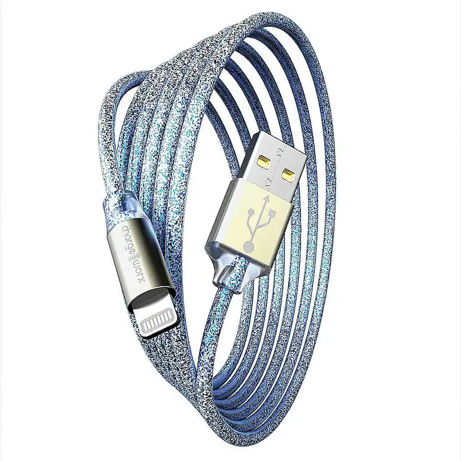 Chargeworx 6' GlowSync USB to Lightning Cable Light Blue CHA