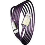 Front. Chargeworx - 6' GlowSync USB to Lightning Cable - Violet.
