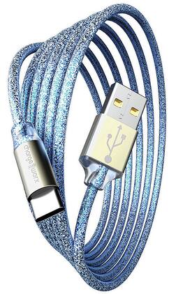 Chargeworx - 10' GlowSync USB-C Cable - Light Blue
