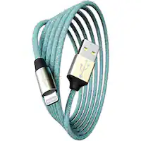 Chargeworx - 6' Elements USB to Lightning Cable - Green - Front_Zoom