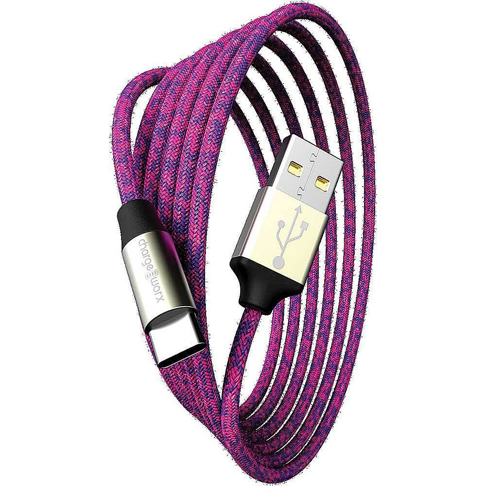 Front. Chargeworx - 10' Elements USB-C Cable - Violet.