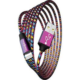 Chargeworx - 6' PearlEssence USB to Lightning Cable - Multicolor