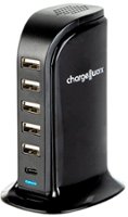 Chargeworx - 6-Port USB Charging Station - Black - Front_Zoom