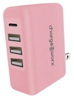 Chargeworx - 4-Port USB and USB-C Wall Charger - Rose Gold - Front_Zoom