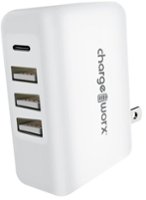 Chargeworx - 4-Port USB and USB-C Wall Charger - White - Front_Zoom