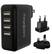 Front. Chargeworx - 4-Port USB Wall Charger - Black.