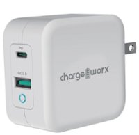 Chargeworx - 65W USB and USB-C Power Delivery Wall Charger - White - Front_Zoom
