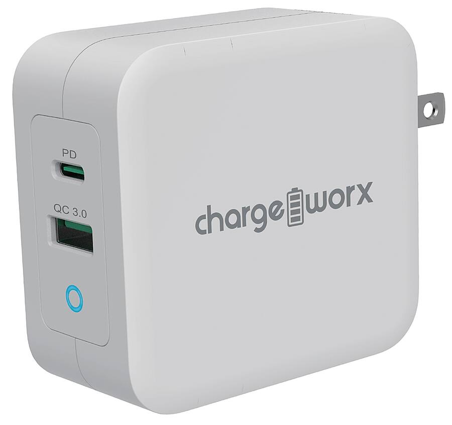 Chargeworx 100W USB and USB C Power Delivery Wall Charger White