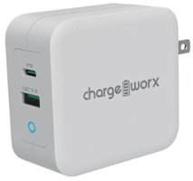 Chargeworx - 100W USB and USB-C Power Delivery Wall Charger - White - Front_Zoom