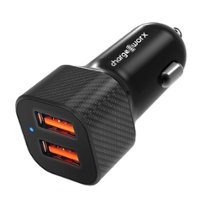Chargeworx - 3.4A Dual-USB Car-Charger - Black - Front_Zoom