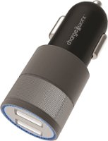 Chargeworx - 2.4A Dual-USB Car-Charger - Black/Grey - Front_Zoom