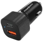 Front. Chargeworx - USB-C and USB-A Vehicle Charger - Black.