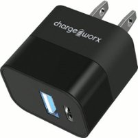 Chargeworx - USB and USB-C Wall Charger - Black - Front_Zoom