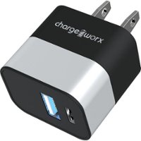 Chargeworx - USB and USB-C Wall Charger - Silver - Front_Zoom