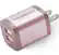 Front. Chargeworx - 2.4A Dual USB Wall Charger - Light Pink.