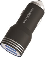 Chargeworx - 2.4A Dual-USB Vehicle Charger - Black - Front_Zoom