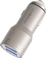 Chargeworx - 2.4A Dual-USB Vehicle Charger - Silver - Front_Zoom