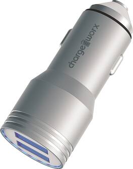 Chargeworx - 2.4A Dual-USB Vehicle Charger - Teal