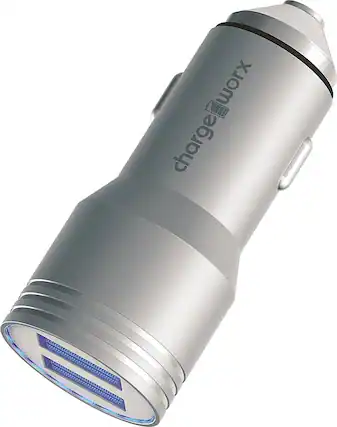 Front. Chargeworx - 2.4A Dual-USB Vehicle Charger - Teal.