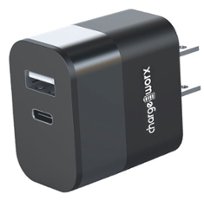 Chargeworx - 20W Dual-USB and USB-C Wall Charger - Black - Front_Zoom