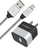 Chargeworx - 3' USB-C to USB-A Wall Charger with Cable - Silver - Front_Zoom