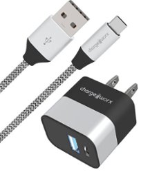 Chargeworx - USB-C to USB-A Wall Charger with Cable - Silver - Front_Zoom