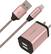 Front. Chargeworx - 2.4A 6' Dual-USB to Lightning Wall Charger - Rose Gold.