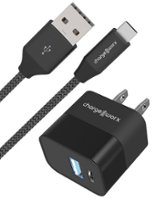 Chargeworx - 6' USB-C Wall Charger and Cable - Black - Front_Zoom