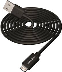 Chargeworx - 10' Lightning Sync and Charge Cable - Black - Front_Zoom