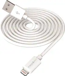 Chargeworx - 10' Lightning Sync and Charge Cable - White - Front_Zoom
