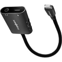 Chargeworx - Lightning Aux Adaptor Charging Cable - Black - Front_Zoom