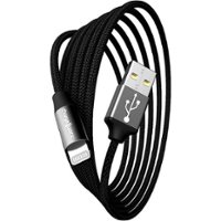 Chargeworx - 6' USB to Lightning Charging Cable - Black - Front_Zoom