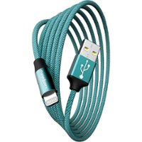 Chargeworx - 6' USB to Lightning Charging Cable - Turquoise - Front_Zoom