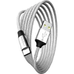 Front. Chargeworx - 6' USB to USB-C Cable - Silver.