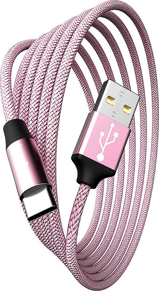 Front. Chargeworx - 10' USB to USB-C Cable - Light Pink.