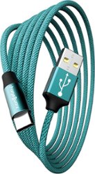 Chargeworx - 10' USB to USB-C Cable - Turquoise - Front_Zoom