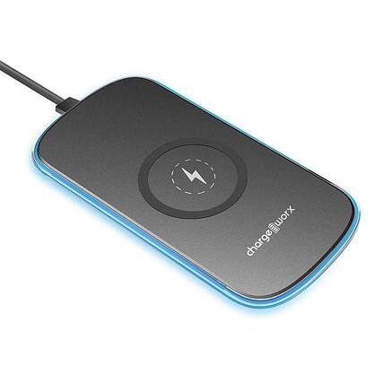 Front. Chargeworx - 15W Wireless Charging Pad - Black.