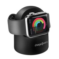 Chargeworx - Charging Stand for Apple Watch - Black - Front_Zoom