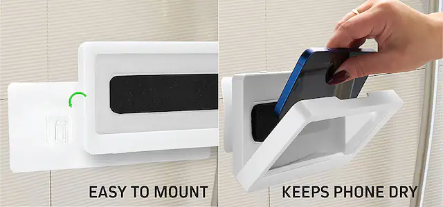 Front. Chargeworx - Waterproof Wall-Mounted Case for Most Cell Phones - White.