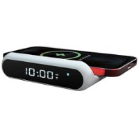 Chargeworx - 2-in-1 Wireless Charging Digital Alarm Clock for MagSafe Compatible Devices - White - Front_Zoom