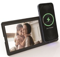 Chargeworx - 10W Smartpix Wireless Charging Stand with Photo Frame - Black - Front_Zoom