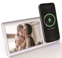 Chargeworx - 10W Smartpix Wireless Charging Stand with Photo Frame - White - Front_Zoom