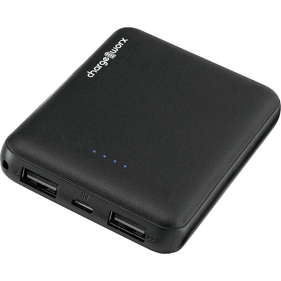 Chargeworx 5 000mAh Super Slim Power Bank for USB Compatible Devices Black CHA CX6826BK Best Buy