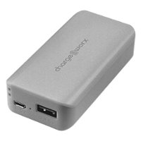Chargeworx - 4,000mAh Power Bank for USB Compatible Devices - Silver - Front_Zoom